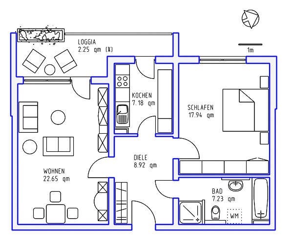 2 Zimmer, Küche, Bad, Loggia, Garage, 3.OG mitte - Photo 3
