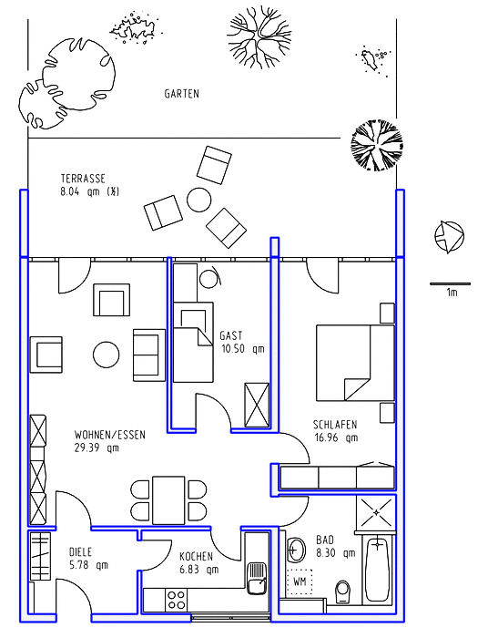 3 Zimmer, Küche, Bad, Terrasse, Garten, Aufzug, Tiefgarage, 2. Ebene - Photo 2
