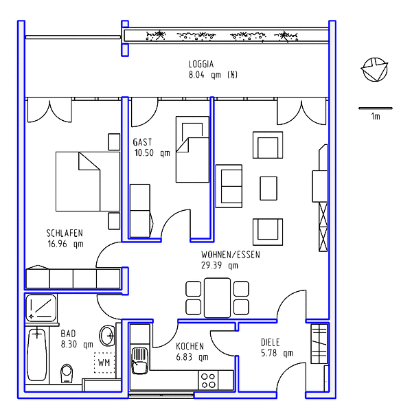 3 Zimmer, Küche, Bad, Loggia, Aufzug, Tiefgarage, 3. Ebene - Foto 3
