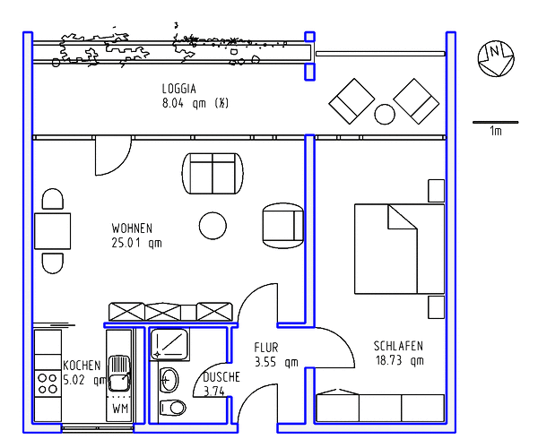 2 Zimmer, Küche, Dusche, Loggia, Aufzug, Tiefgarage, 9. Ebene - Photo 4