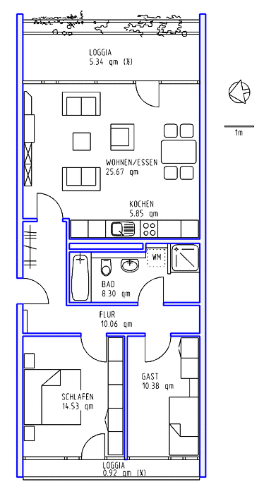 3 Zimmer, Küche, Bad, 2 Loggien, Aufzug, Tiefgarage, 3. Ebene - Photo 2