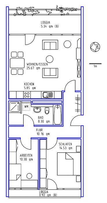 3 Zimmer, Kochnische, Bad, 2 Loggien, Aufzug, Tiefgarage, 12. Ebene - Foto 3